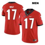 Men's Georgia Bulldogs NCAA #17 Eli Wolf Nike Stitched Red Legend Authentic College Football Jersey OOF0654MI